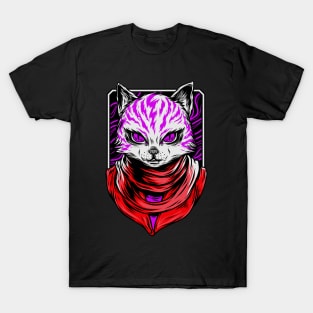 Cat Assassin Kitten Red Purple T-Shirt